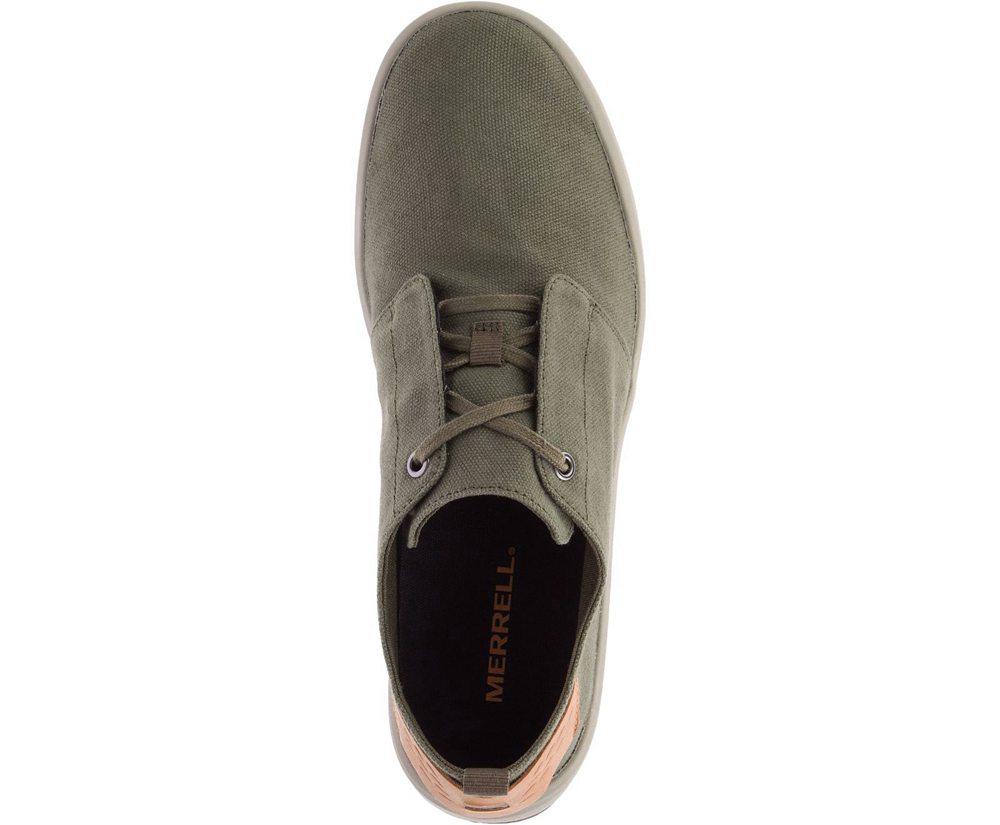 Merrell Sneakers Olive - Gridway Canvas - Mens 14IWOEMPK